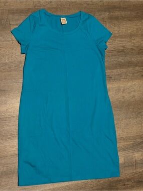 Faded Glory Teal Scoop Neck Short Sleeve Dress